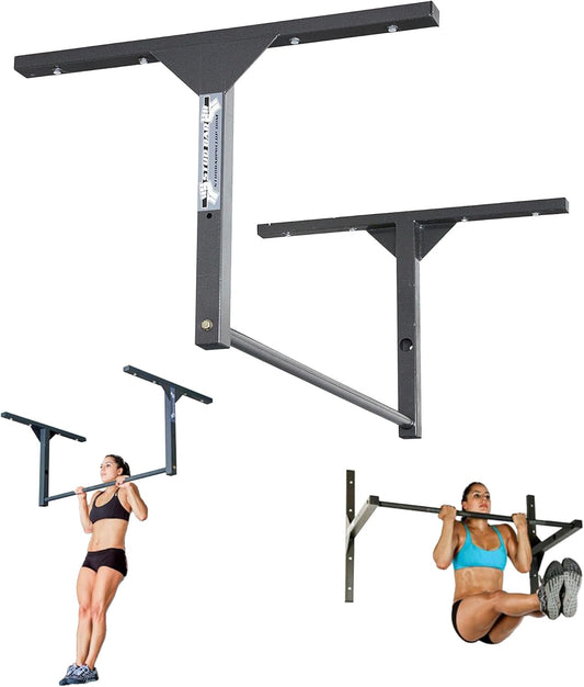 : Ceiling or Wall Mountable Pull up Bar,Standard (9-Foot Ceilings), Grey