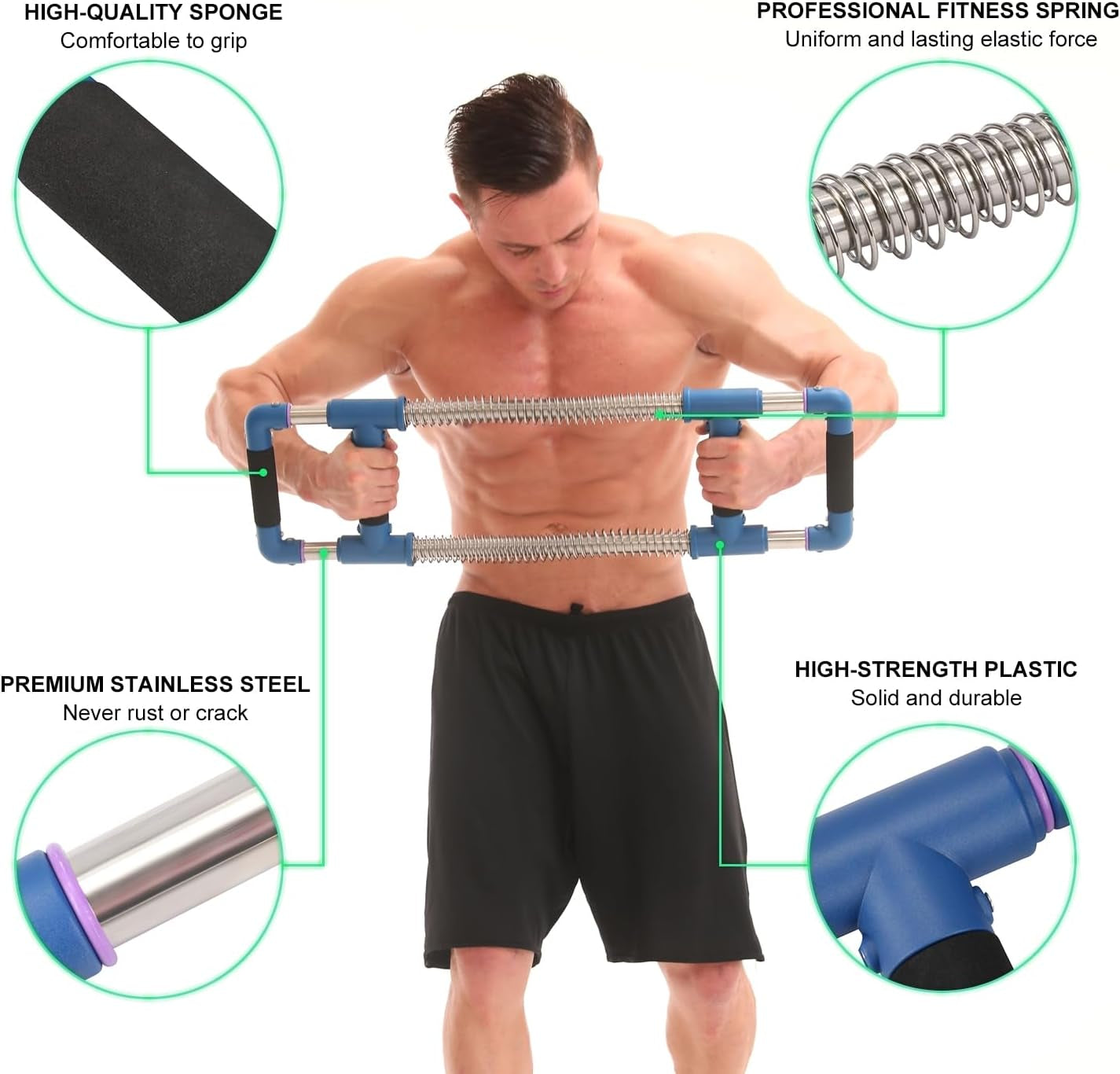 Push down Bar Machine - Chest Expander at Home Workout Equipment, Arm Exerciser Portable Spring Resistance Exercise Gym Kit for Home, Travel or Outdoors
